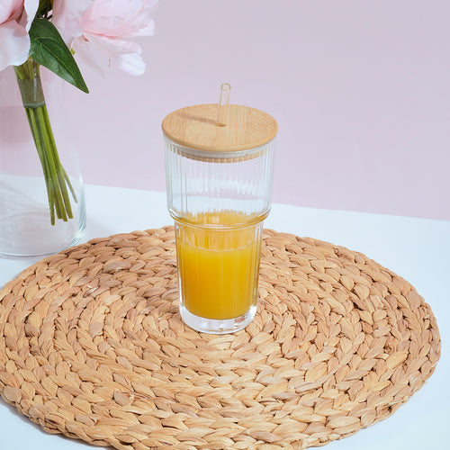 Ribbed Glass Sipper