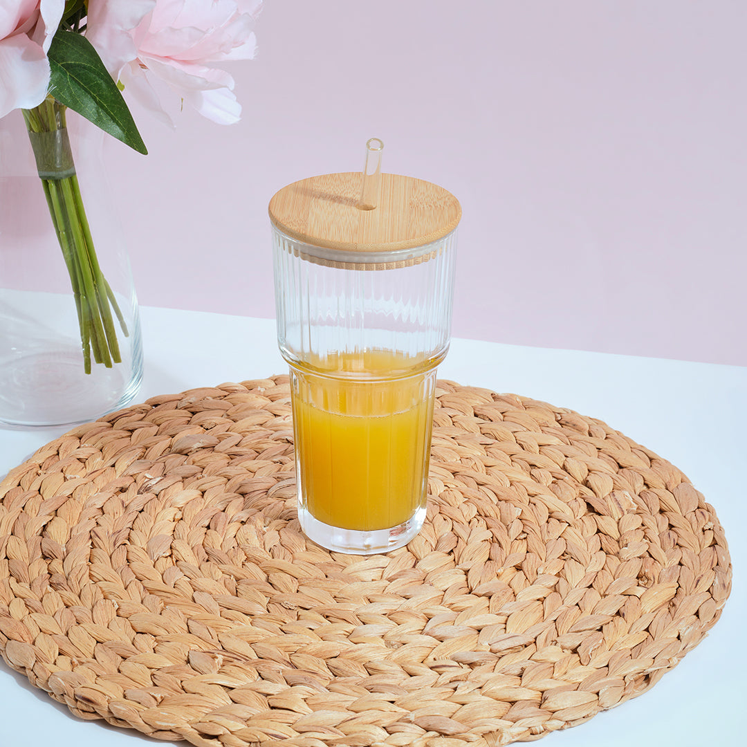Ribbed Glass Sipper
