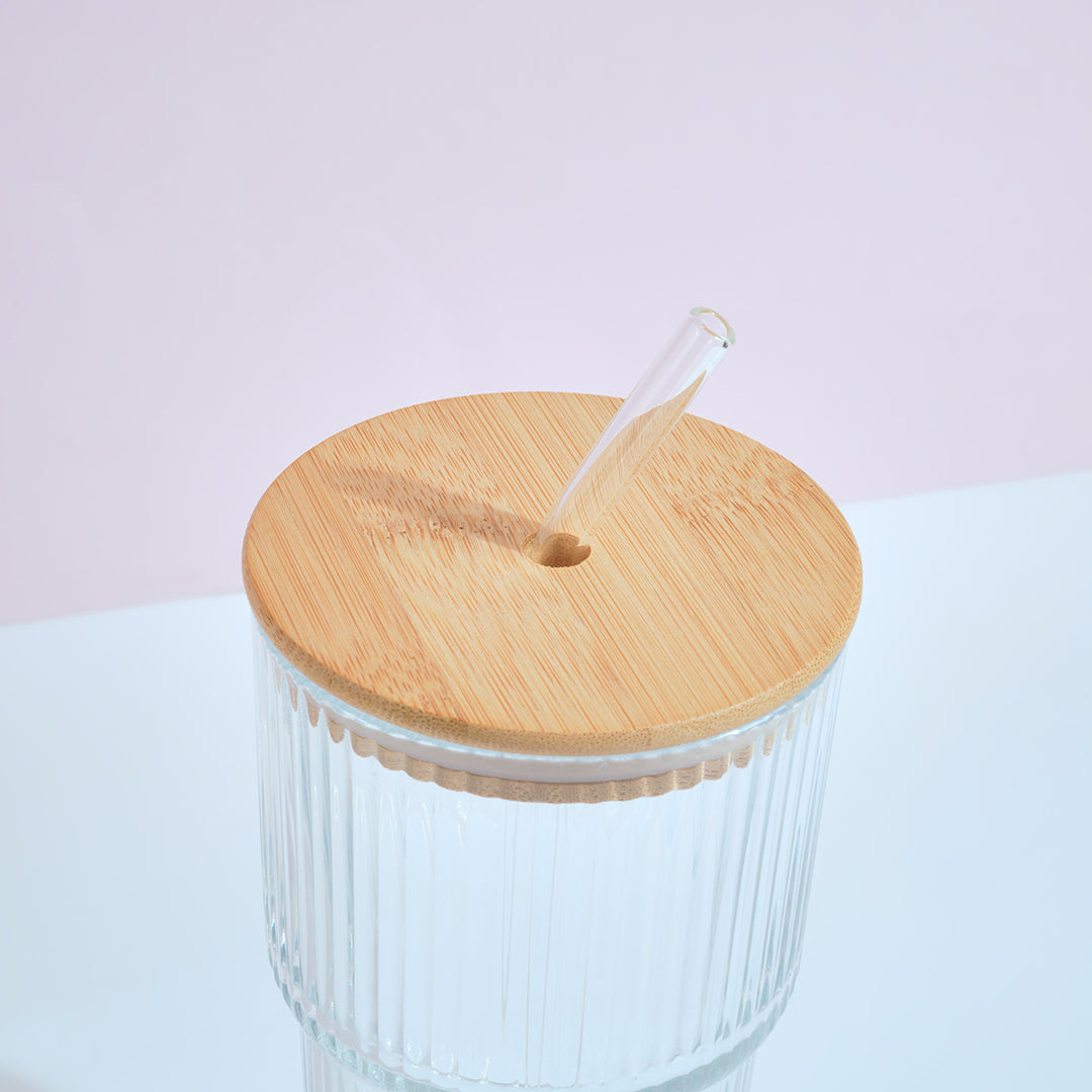 Ribbed Glass Sipper