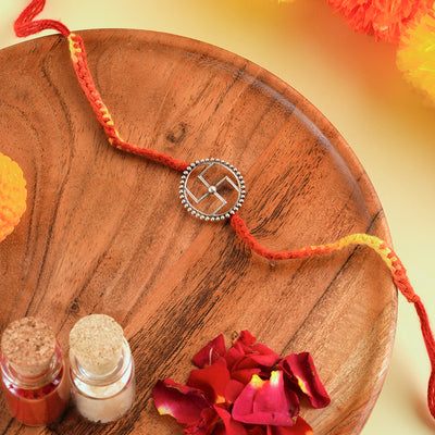 The Silver Swastik Rakhi