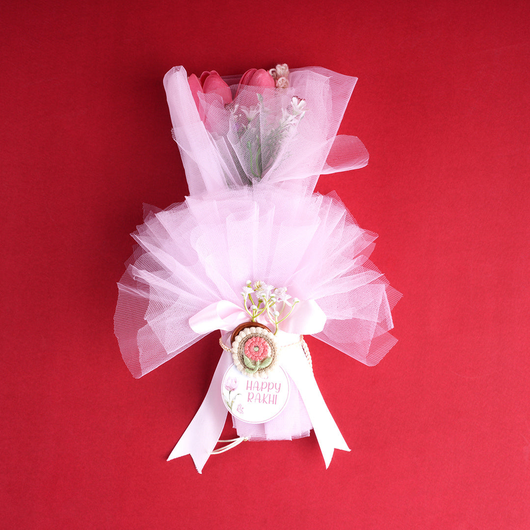 The Tulip Wishes Raksha Bandhan bouquet