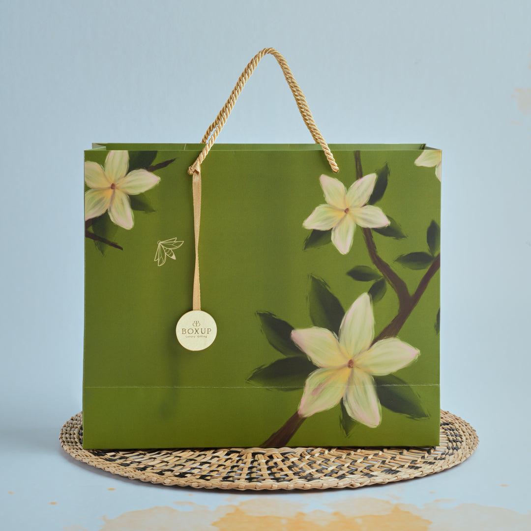 Green Floral Gift Bag