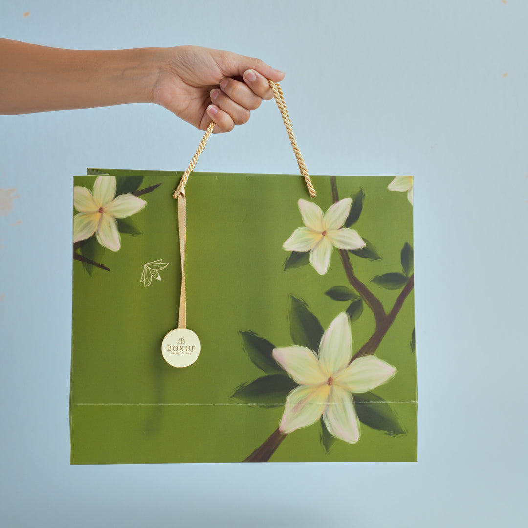 Green Floral Gift Bag