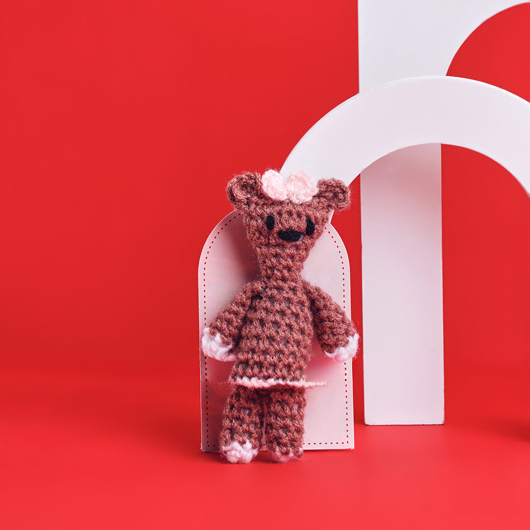 Mini crochet teddy
