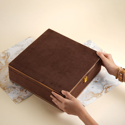Brown velvet box