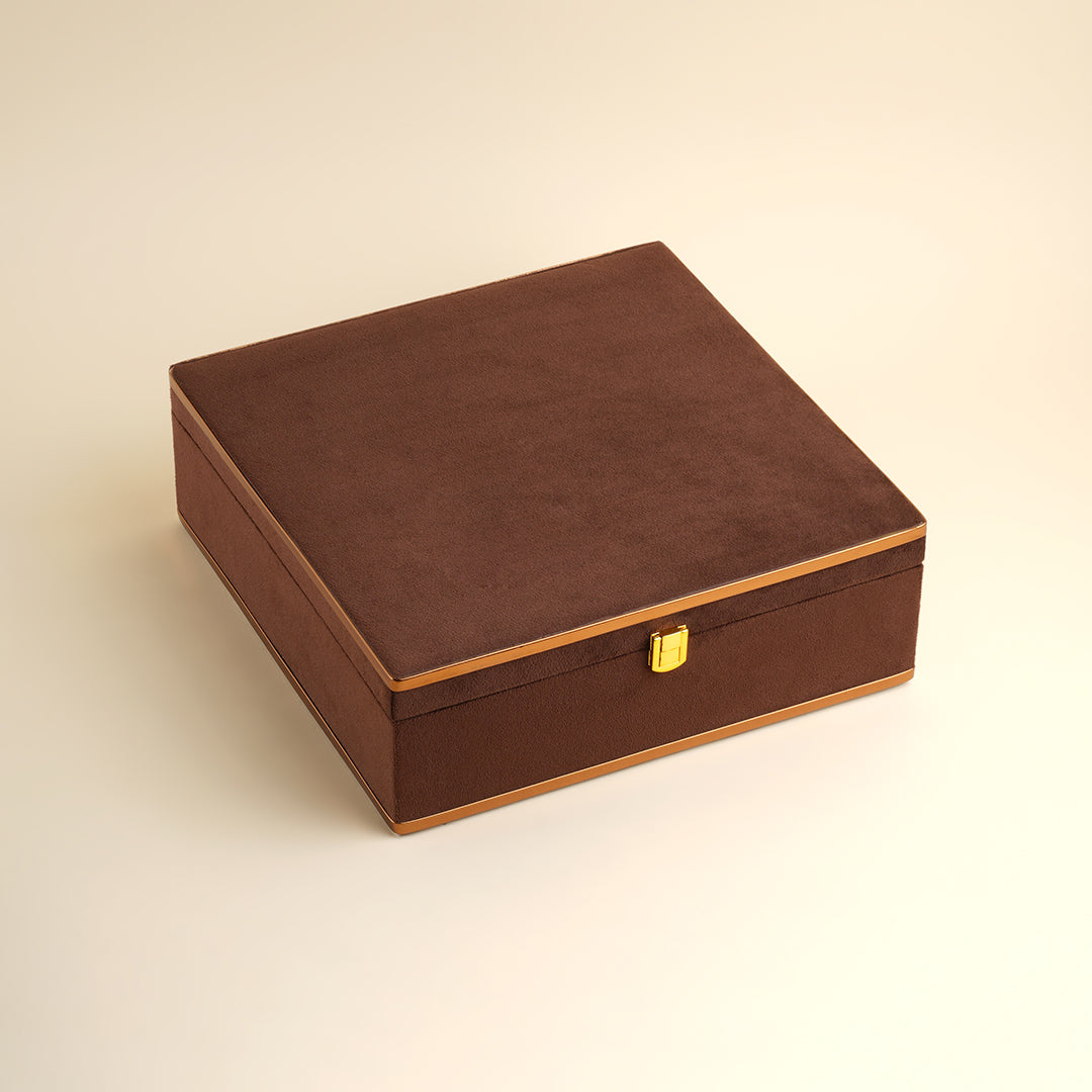 Brown velvet box