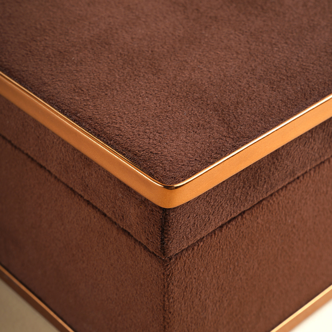 Brown velvet box