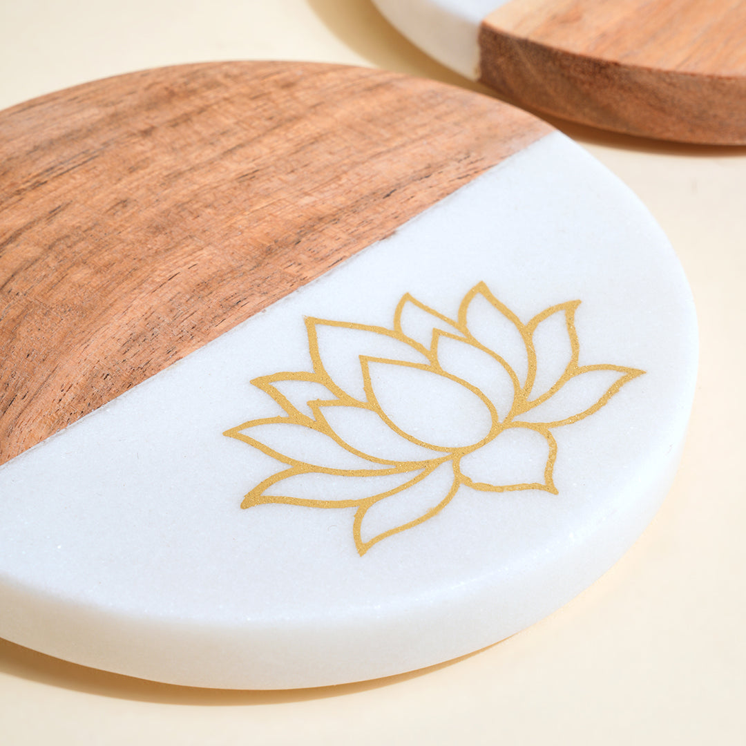 Lotus Marble Coaster Set